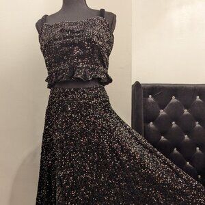 Black Sequins Lehenga Skirt and Blouse
